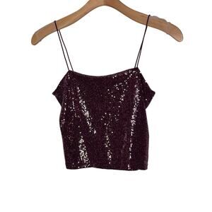 NWT Forever 21 Knit cami top wine/gold size medium